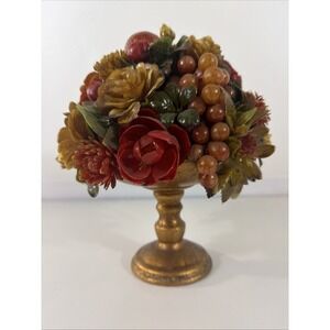 Vintage Mid Century Modern Vinyl Fruit Floral Topiary Centerpiece